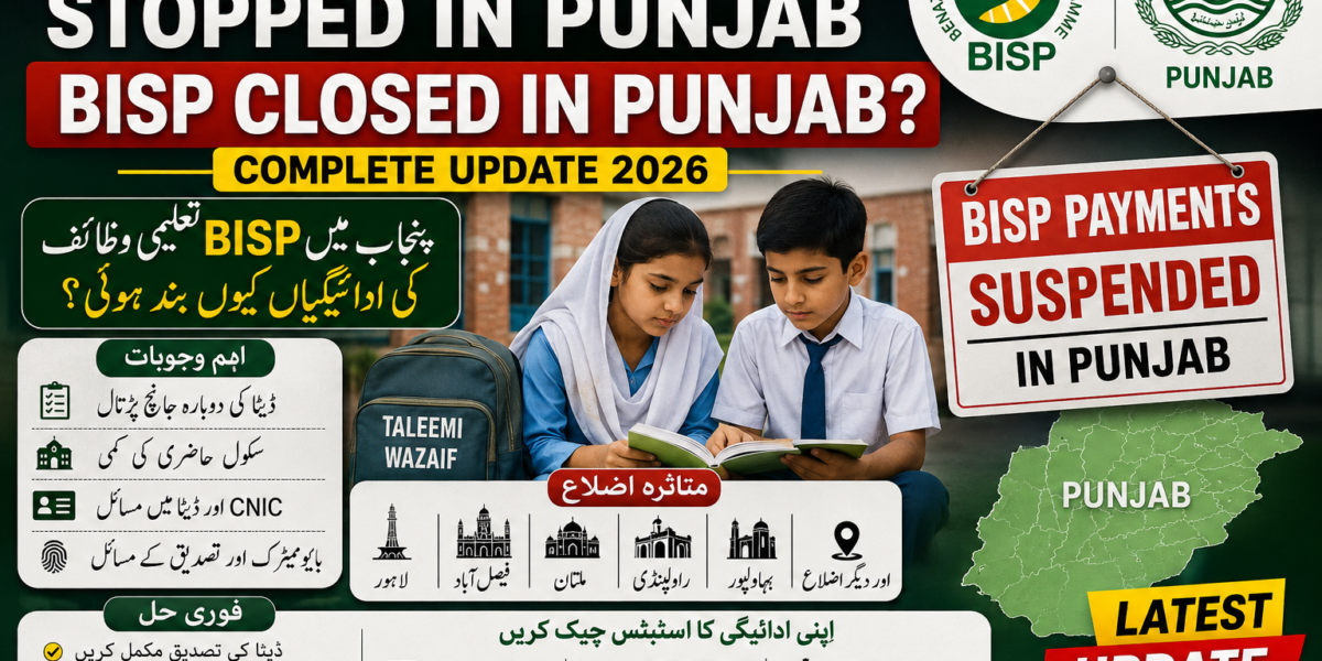 Taleemi Wazaif Stopped in Punjab | BISP Closed in Punjab – Latest Update 2026