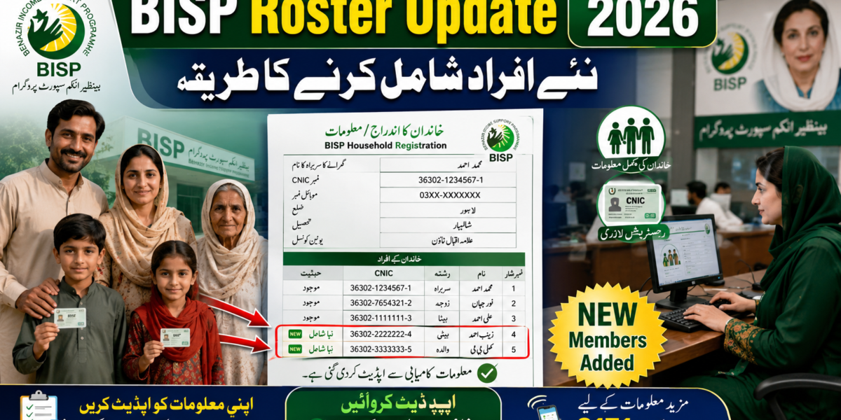 BISP Roster Update Method 2026 – Add New Family Members in Ehsaas Program